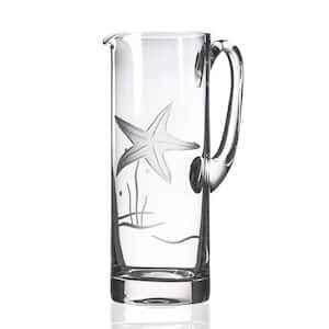 36 oz. Clear Small Glass Pitcher Tilted CV5068 - The Home Depot