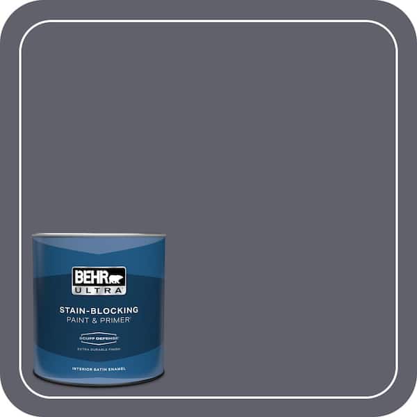 BEHR ULTRA 1 qt. #N540-6 Script Ink Extra Durable Satin Enamel Interior Paint & Primer