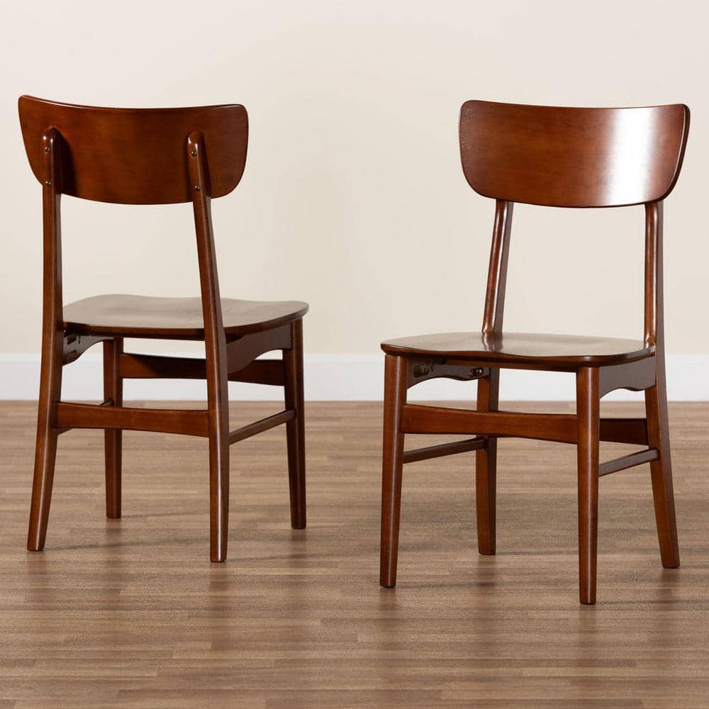 Netherlands Walnut Wood Parsons Side Chair Set