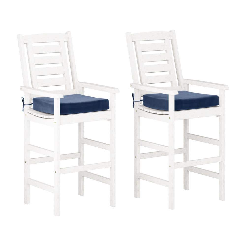 Reviews for CorLiving Miramar Wood Outdoor Bar Stool with Navy Blue