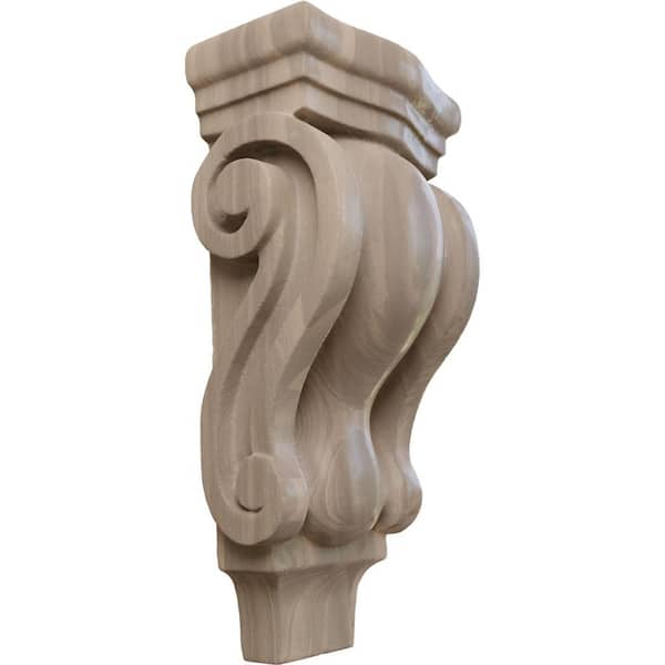Ekena Millwork 1-3/4 in. x 3 in. x 6 in. Unfinished Wood Walnut Extra Small Traditional Pilaster Corbel