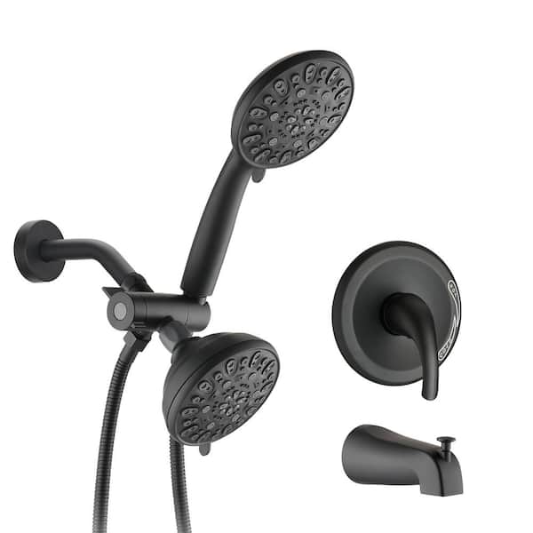Miscool Acacia Single-Handle 7-Spray Tub and Shower Faucet in Matte Black