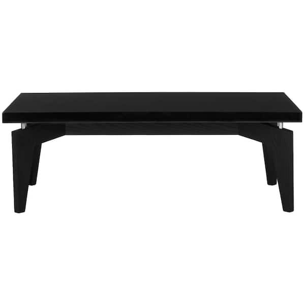 SAFAVIEH Josef 44 in. Black Large Rectangle Wood Coffee Table