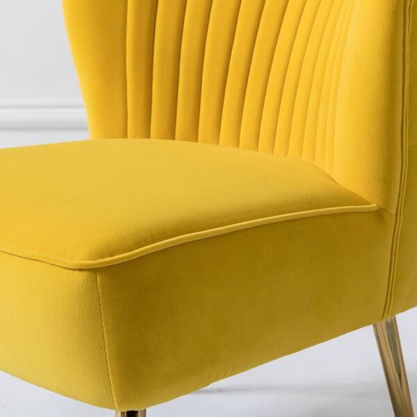 Yellow velvet cocktail online chair