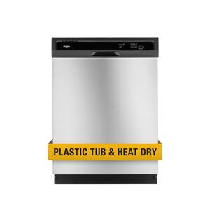 24 in. Stainless Steel Front Control Built-in Tall Tub Dishwasher Stainless Steel with 1-Hour Wash Cycle, 55 dBA