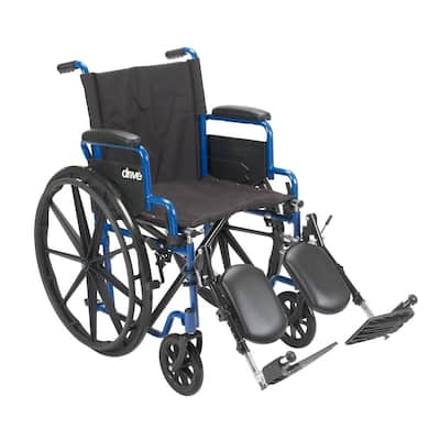 16 in. Blue Streak Wheelchair with Flip Back Desk Arms and Elevating Leg Rests