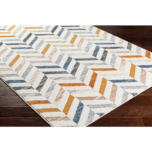 Valet Ivory/Multi Geometric 5 ft. x 7 ft. Indoor Area Rug