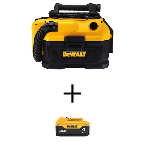 20V MAX 2 Gal. Cordless/Corded Wet/Dry Vacuum and (1) 20V MAX Lithium-Ion Premium 4.0Ah Battery