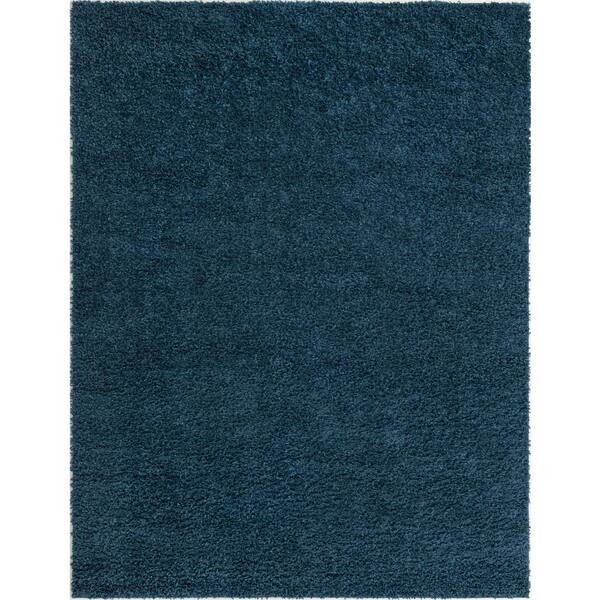 Unique Loom Davos Shag Marine Blue 8 ft. x 10 ft. Area Rug