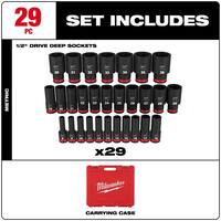 SHOCKWAVE 1/2 in. Drive Metric 6 Point Impact Socket Set (29-Piece)