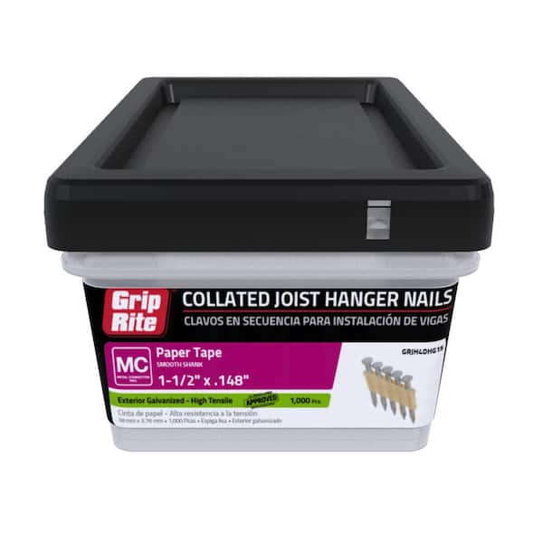 1-1/2 in. x 0.148 in. 33° Paper Collated Exterior Galvanized Hardened Smooth Shank Joist Hanger Nails 1000 per Box