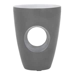 Aishi Dark Gray Round Stone Indoor/Outdoor Accent Table