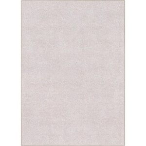 Ivory 7 ft. 7 in. x 9 ft. 10 in. Flat-Weave Plain Solid Modern Area Rug