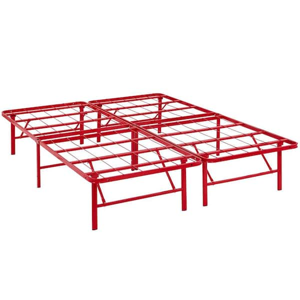 MODWAY Horizon Red Full Stainless Steel Bed Frame