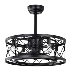 20 in. Indoor Black Low Profile Small Ceiling Fan with 3 Adjustable Wind Speed and Remote