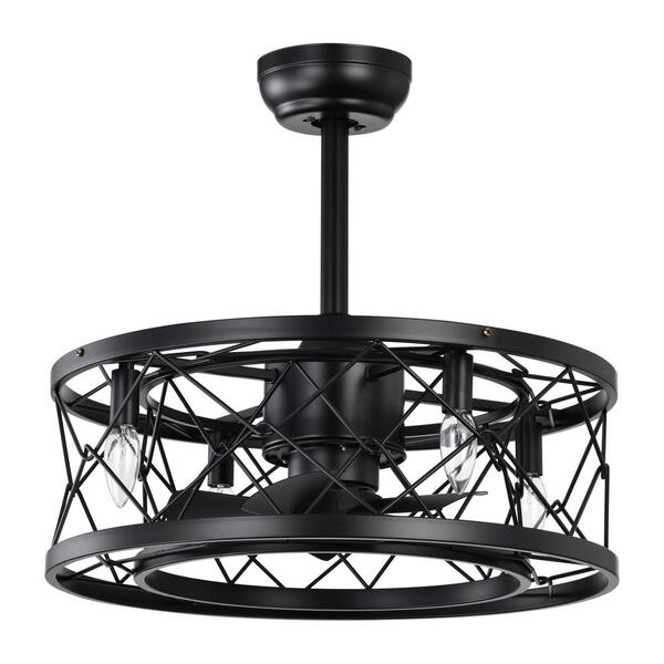 Unbranded 20 in. Indoor Black Low Profile Small Ceiling Fan with 3 Adjustable Wind Speed and Remote