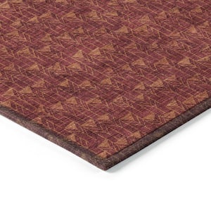 Chantille ACN514 Burgundy 8 ft. x 10 ft. Machine Washable Indoor/Outdoor Geometric Area Rug