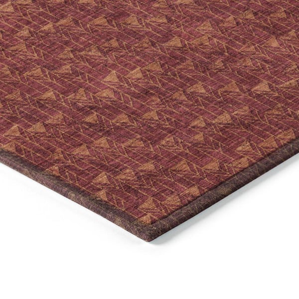 Chantille ACN514 Burgundy 8 ft. x 10 ft. Machine Washable Indoor/Outdoor Geometric Area Rug