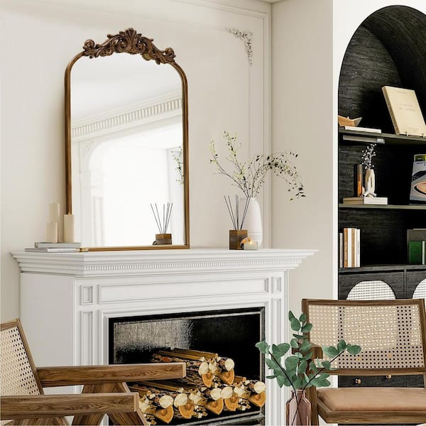 LuxHomez Copper Vintage 24 in. W x 35.8 in. H Arched Metal Frame