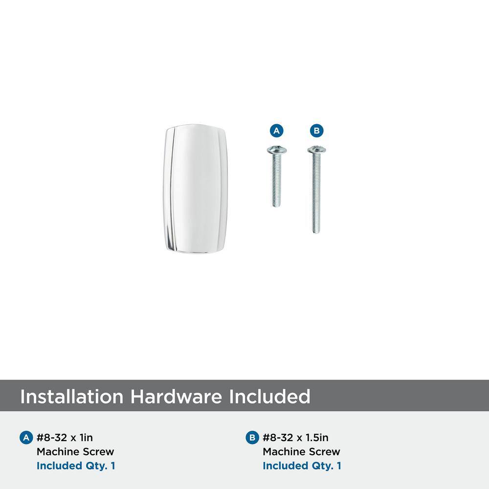 Polished Chrome T-Handle Cabinet Knob with Mounting Hardware