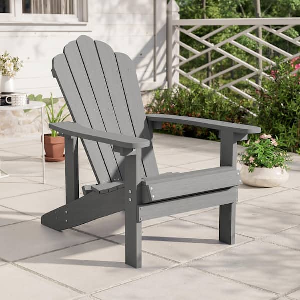 Light Gray Weather Resistant Plastic Adirondack Chair