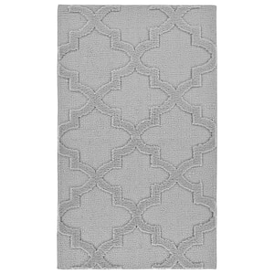 Silver Quatro 3 ft. x 5 ft. Cut-loop Trellis Area Rug