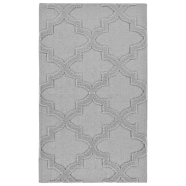 Silver Quatro 3 ft. x 5 ft. Cut-loop Trellis Area Rug