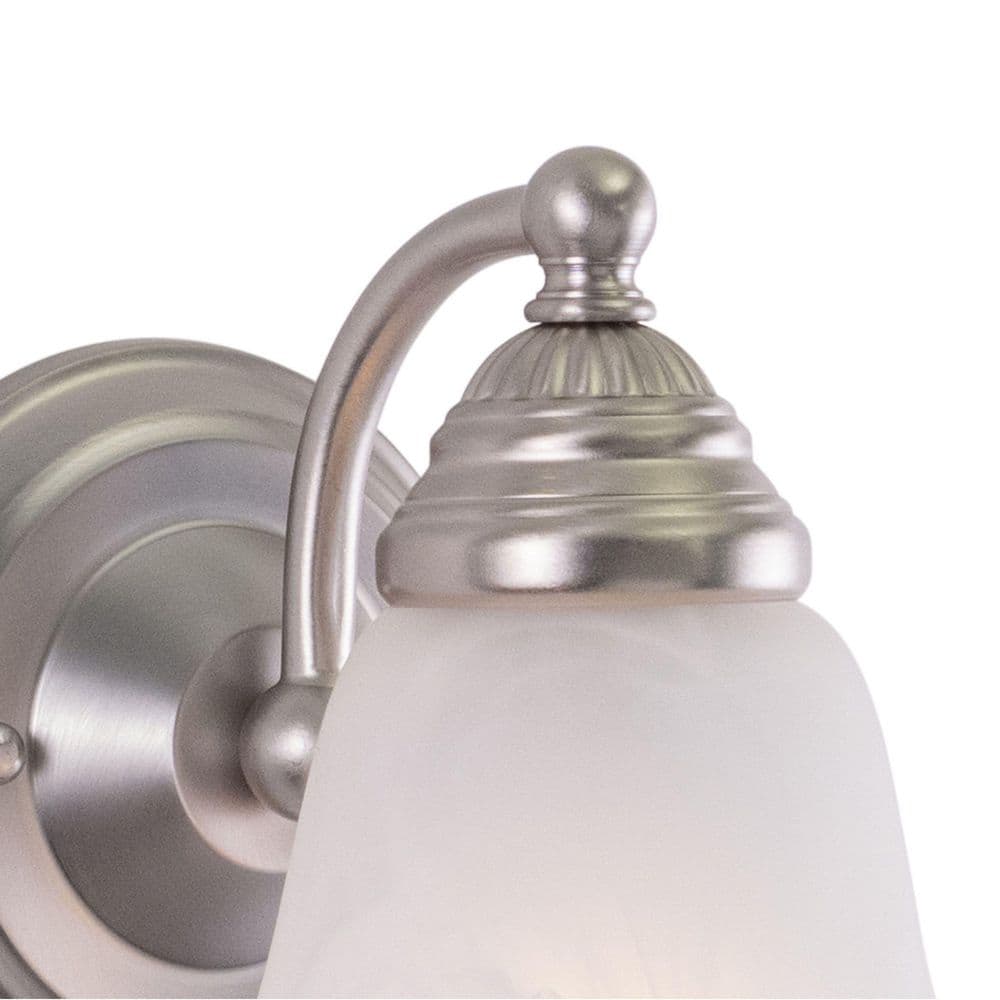 Brushed Nickel Alabaster Glass Vanity Wall Sconce