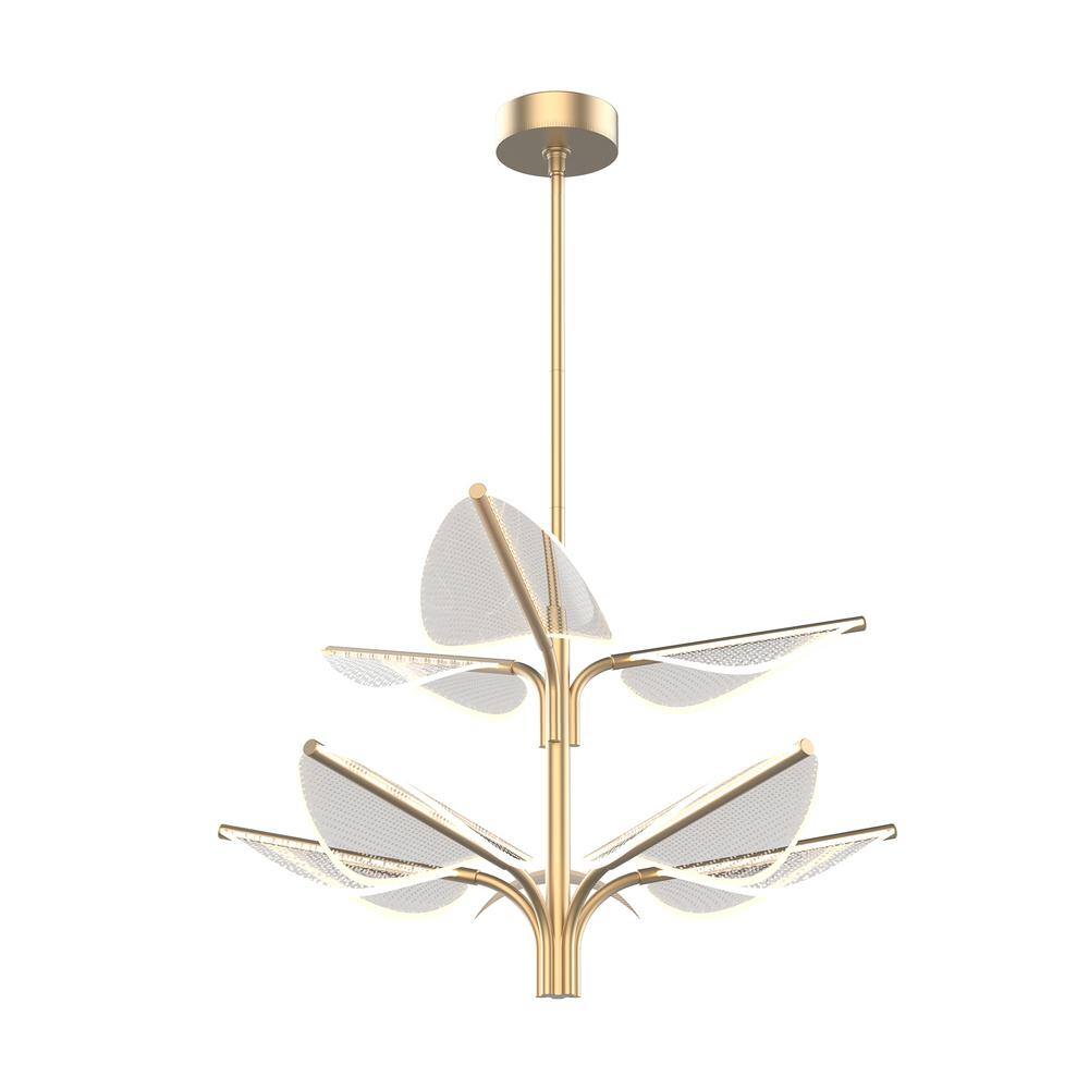 Alora Flora Vintage Brass LED Globe Chandelier 31 in