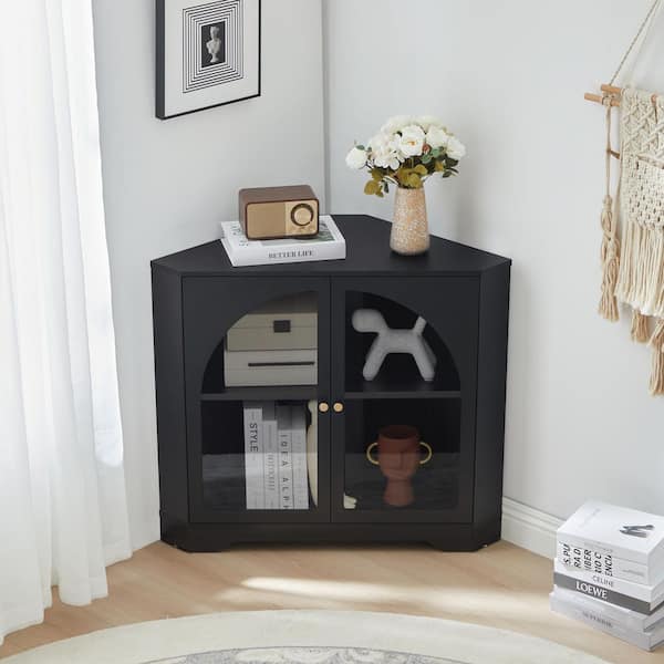 Black 30.72 in. H Storage Cabinet with Adjustable Shelves