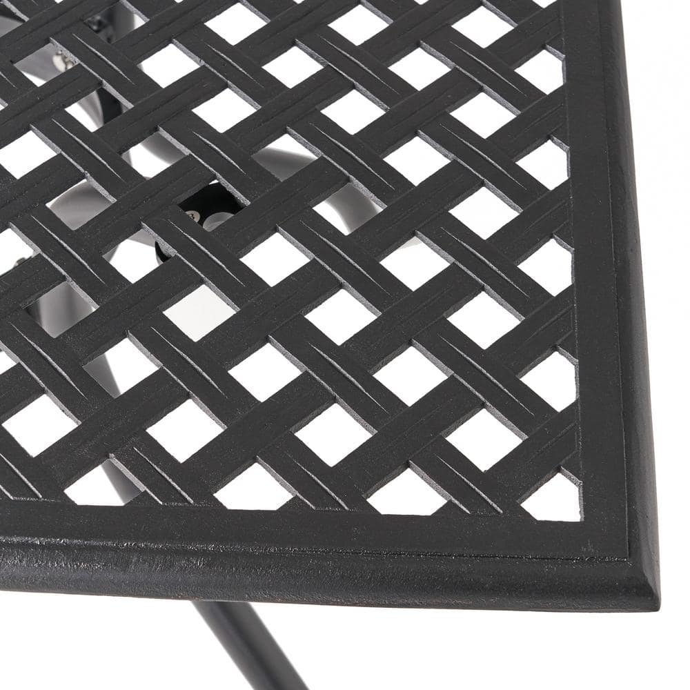 Cayman Black Sand Cast Aluminum Square Patio Dining Table