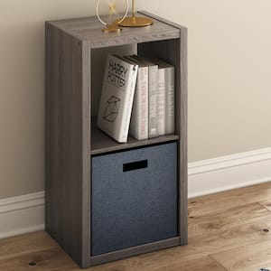 30 in. H x 15.87 in. W x 13.50 in. D Graphite Gray Wood Large 2- Cube Organizer