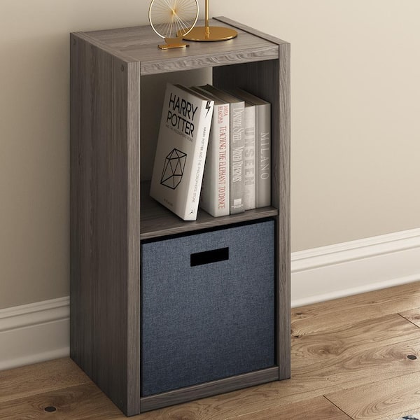 30 in. H x 15.87 in. W x 13.50 in. D Graphite Gray Wood Large 2- Cube Organizer