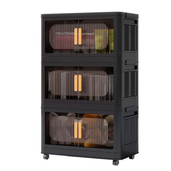 CSC DECOR INC 31 in. H Black Plastic Folding Storage Cabinet with