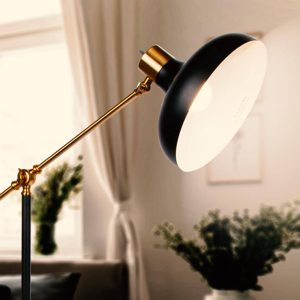 Wyatt 60" Matte Black Adjustable LED Floor Lamp with Voice Control