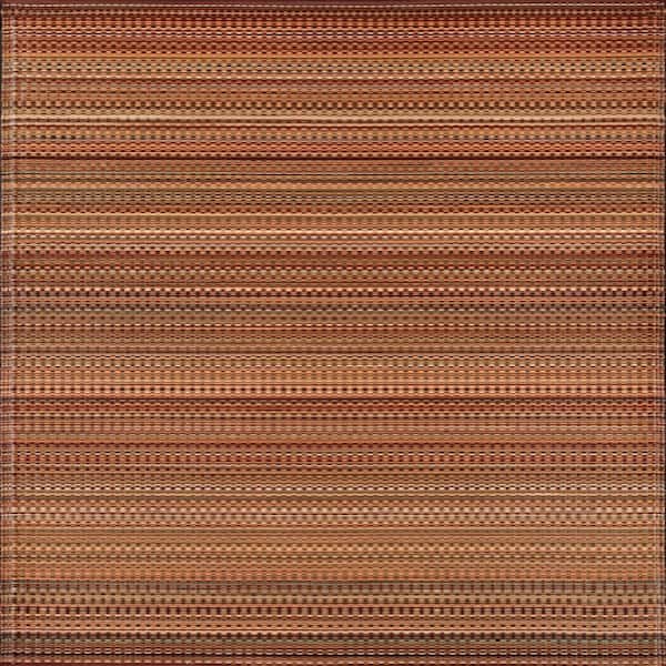 Mixed Reversible Recycled Outdoor Rug, Earth Tone, 6' x 9'