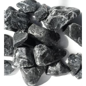 Rock Ranch 0.40 cu. ft. 30 lbs. 1 in. to 2 in. Premium Machine Polished Black Marble for Landscaping and Fire Features