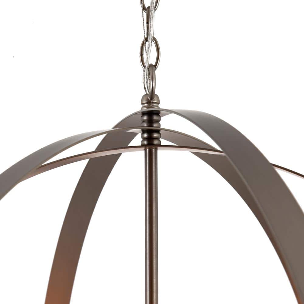 Satin Nickel Spherical 6-Light Modern Orb Chandelier