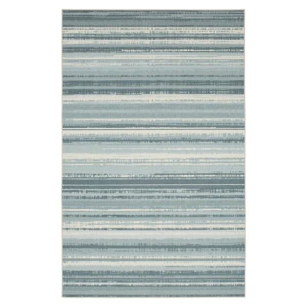 Mohawk Home Avenue Stripe Blue 6 ft. x 9 ft. Area Rug