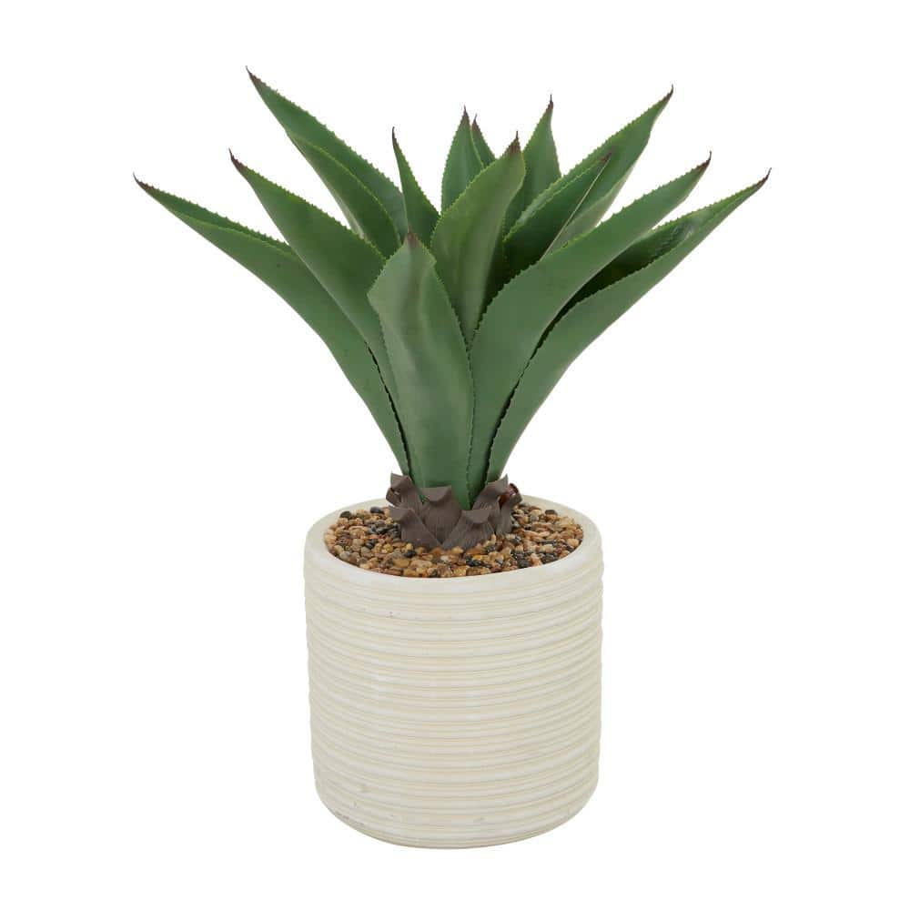 DecMode 31  Artificial Agave Plant in Realistic Leaves and Beige Ceramic Pot