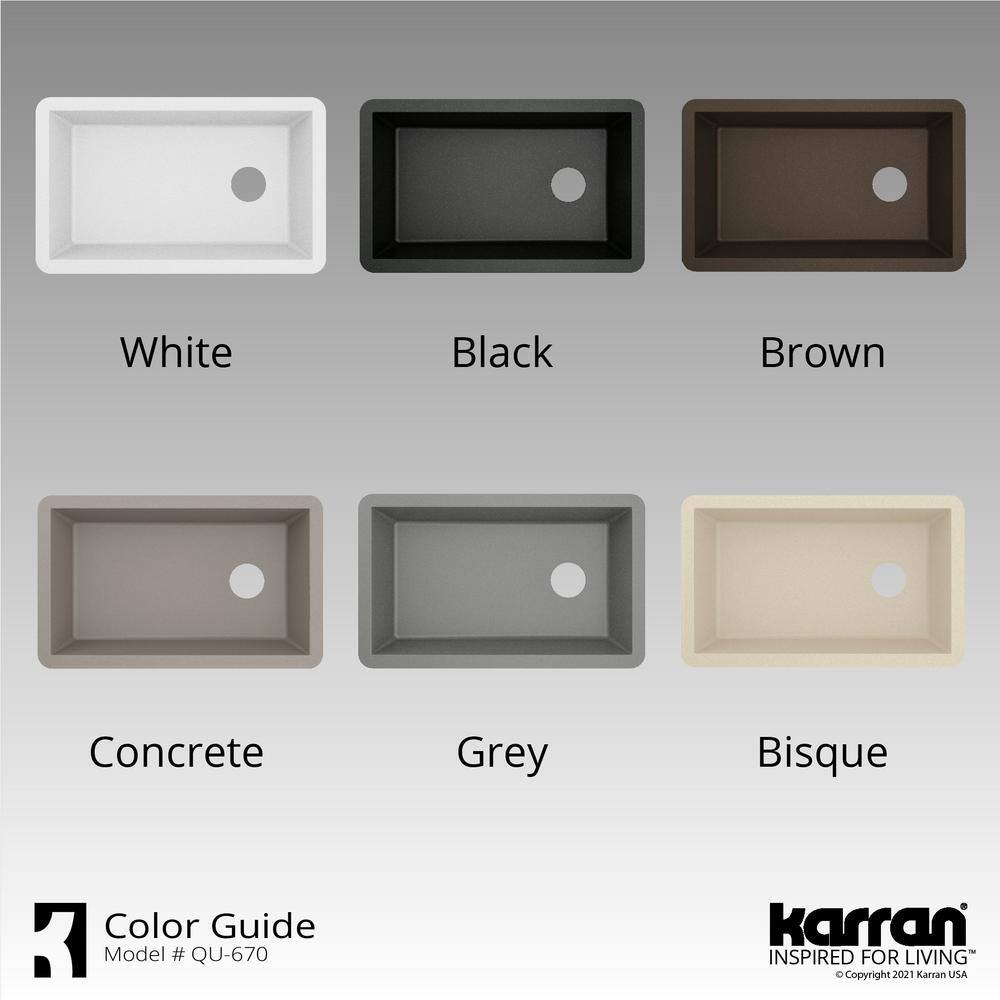 Brown Quartz Composite Single Bowl Undermount Kitchen Sink