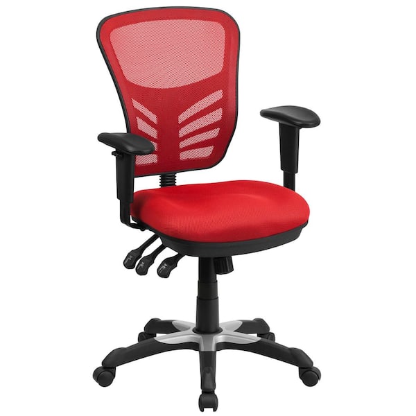 Flash Furniture Mesh Swivel Ergonomic Task Chair in Red