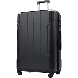 28 in. Black Lightweight Hardshell Luggage Spinner Suitcase with TSA Lock Single Luggage