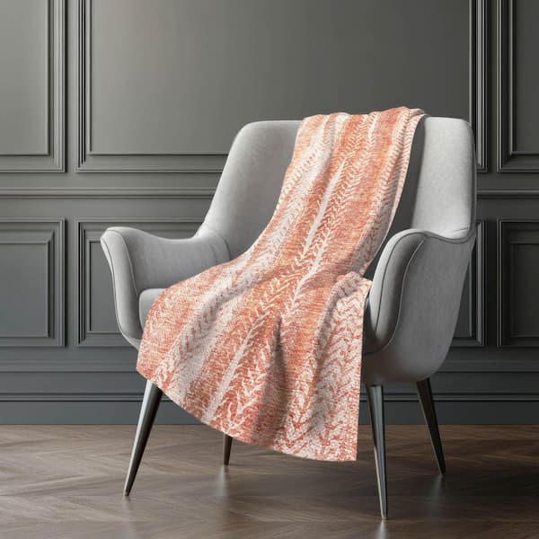 Premium Machine Washable ASB694 Coral 50 in. x 70 in. Sherpa Throw Blanket