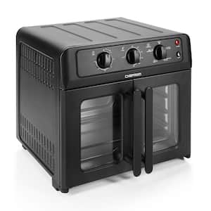 26 Qt. Black French Door Air Fryer Oven with Rotisserie
