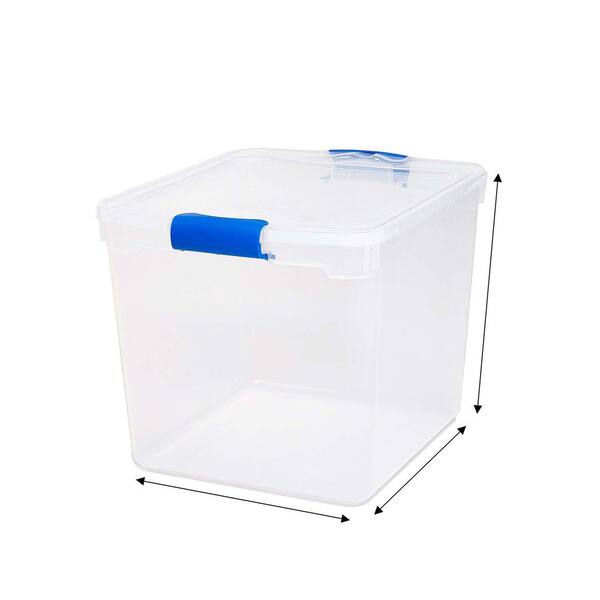 HOMZ 31 Quart Medium Clear Plastic Holiday Storage Container Bin