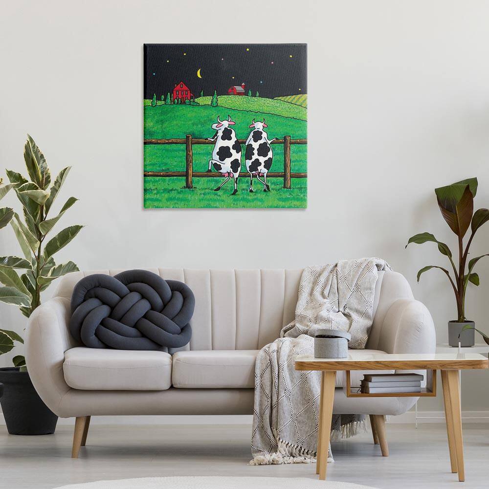 Girls Night Out Cows by Roger Straub Unframed Animal Graphic Art Print 30 in. x 30 in. price history on PriceWatchPro