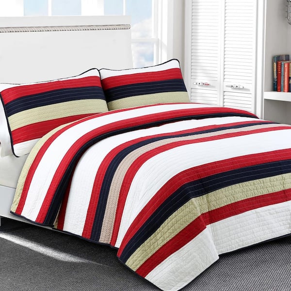 Rugby Tailored Stripe Solid Dot 2 Piece, Red And Black Duvet Cover Uk