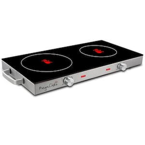 2-Burner 6 in. Stainless Steel Infrared Countertop Hot Plate