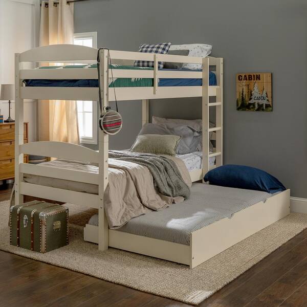 Reviews For Welwick Designs Solid Wood Twin Over Twin Bunk Bed ...